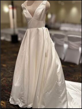 Elegant Satin V-Neck Bridal Gown STELLA YORK